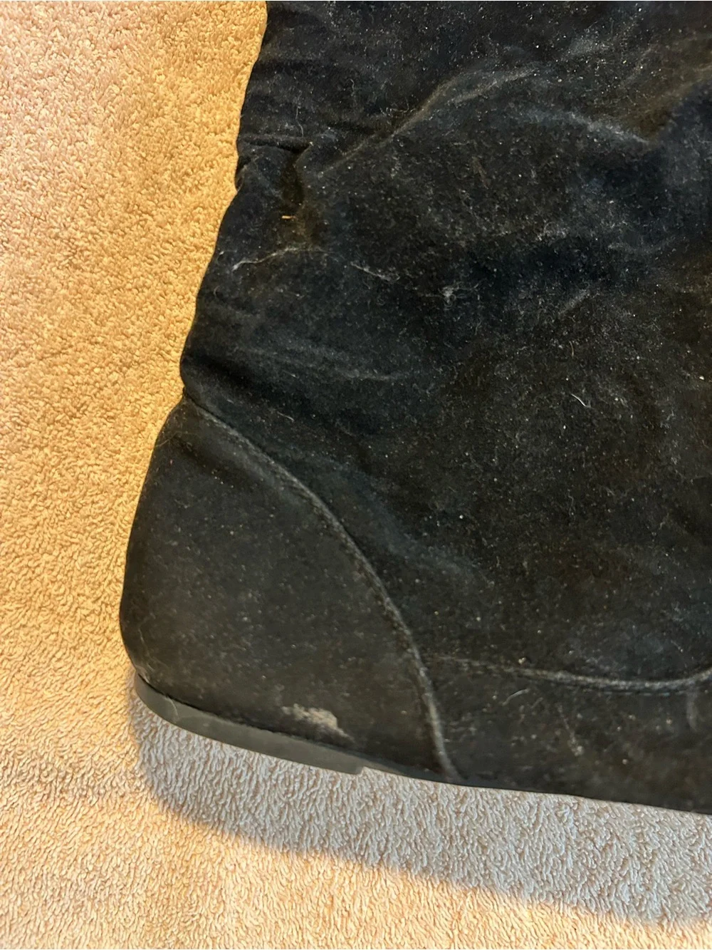 Source Unknown Black Suede Over-the-Knee Flat Boots